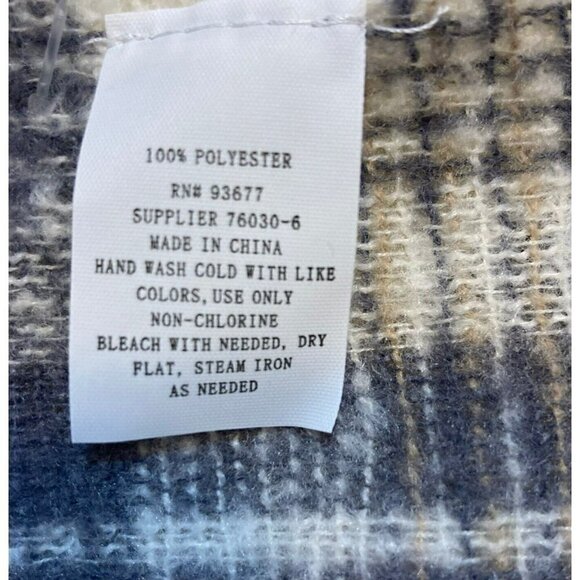 St. John's Bay NWT Lauren Plaid Gray Creme Tan Scarf Soft Brushed Shawl … - Picture 9 of 9